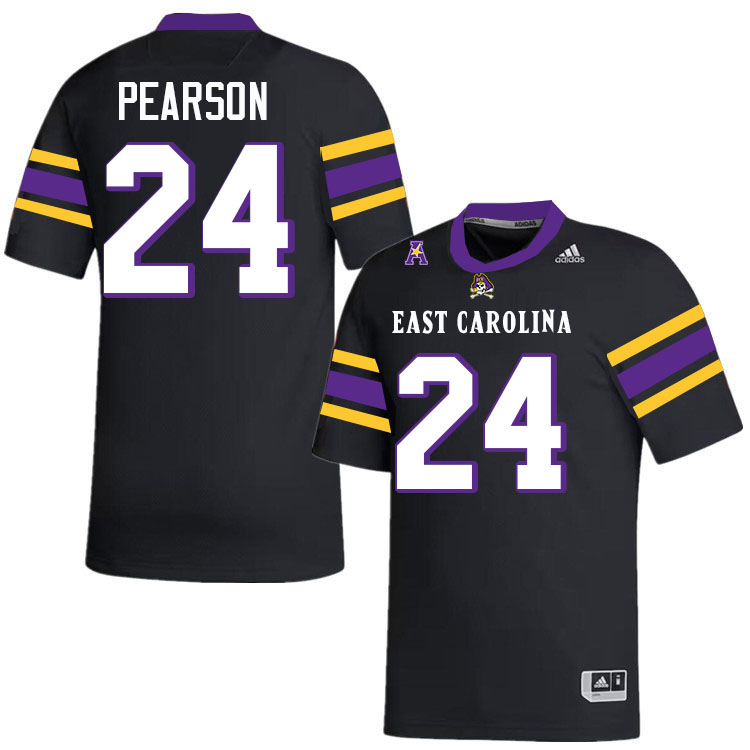 #24 Kyler Pearson East Carolina Pirates College Football Jersey Stitched-Black